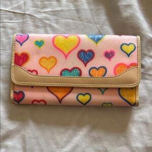 Heart Print Trifold Wallet - Pink